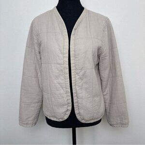 Old Navy Womens Small Quilted Khaki Open Jacket